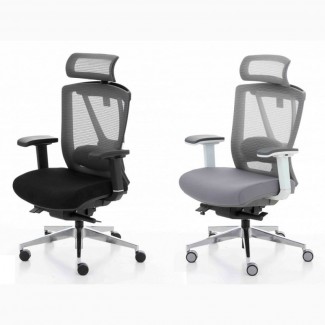 Удобное кресло Ergo Chair 2 серого цвета с высокой спинкой