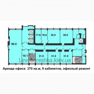 БЕЗ % Аренда офис 370м2, м. Черниговская, Бизнес центр