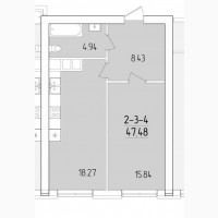 Продається 1-но кімнатна квартира (47, 48кв.м) в ЖК «68 Перлина»